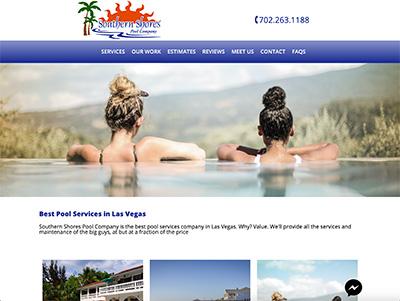Screenshot of Portfolio site Southern Shores Pool Company