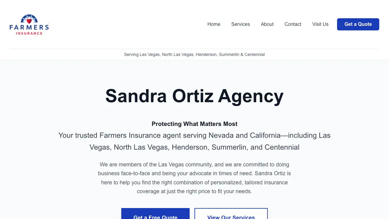Sandra Ortiz Agency project screenshot