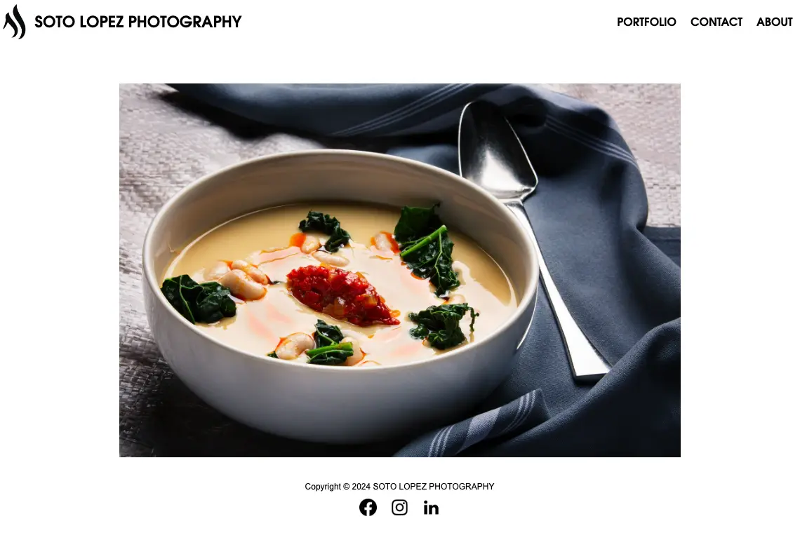 Soto Lopez Photography website screenshot