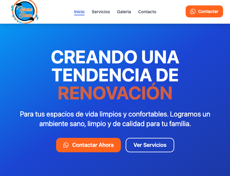 Screenshot of Portfolio site https://homeclean.thefyi.app